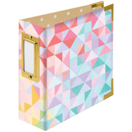 We R Paper Wrapped D-Ring Album 4"X4" Geometric By Paige Evans  