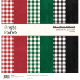 Simple Stories Basics Double-Sided Paper Pack 12"X12" 6/Pkg Simple Vintage Dear Santa  