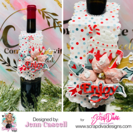 Scrapdiva  Wine Bottle Label 
