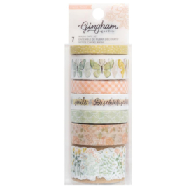 Crate Paper Washi Tape 7/Pkg Gingham Garden  