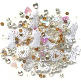 Buttons Galore Sparkletz Embellishment Pack 10g Just Married