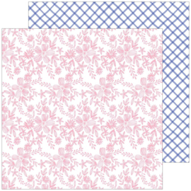 PinkFresh Happy Blooms Double-Sided Cardstock 12"X12" Embroidered 