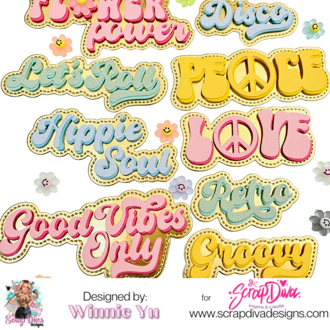 Scrapdiva Retro Words  