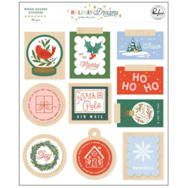 PinkFresh Wood Accent Stickers Holiday Dreams  