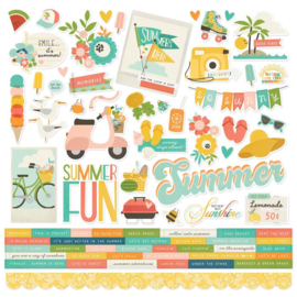 Simple Stories Summer Snapshot Cardstock Stickers 12"X12"  
