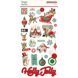 Simple Stories Simple Vintage Holly Jolly Chipboard Stickers 6"X12" preorder