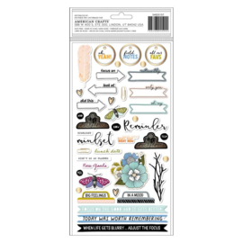 Vicki Boutin Discover + Create Thickers Stickers 82/Pkg Phrases W/Gold Foil