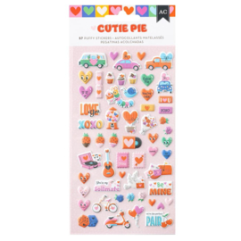 American Crafts Cutie Pie Puffy Stickers 57/Pkg Icons