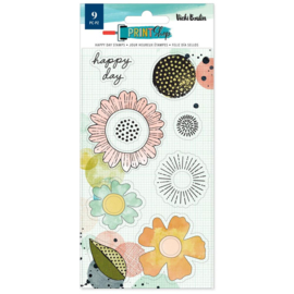 Vicki Boutin Print Shop Clear Stamps 9/Pkg Happy Day  