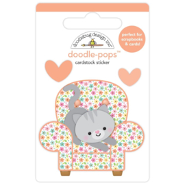 Doodlebug Doodle-Pops 3D Stickers Cozy Kitty  