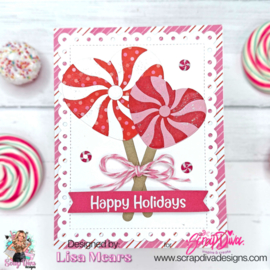 Scrapdiva Peppermint Heart Candy Shaker