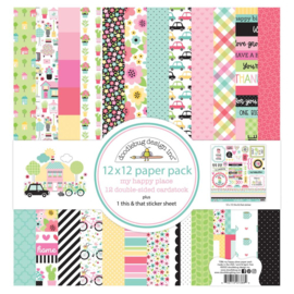 Doodlebug Double-Sided Paper Pack 12"X12" 12/Pkg My Happy Place