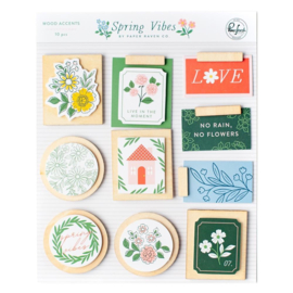 PinkFresh Wood Accent Stickers Spring Vibes 