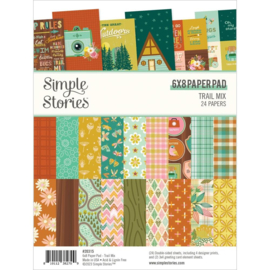 Simple Stories Double-Sided Paper Pad 6"X8" 24/Pkg Trail Mix  