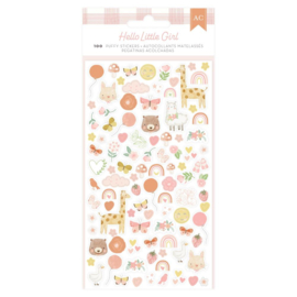 American Crafts Hello Little Girl Puffy Stickers 100/Pkg  