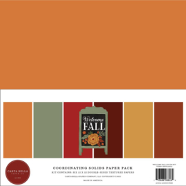 Carta Bella Double-Sided Solid Cardstock 12"X12" 6/Pkg Welcome Fall, 6 Colors
