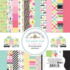 Doodlebug Double-Sided Paper Pad 6"X6" 24/Pkg My Happy Place, 12 Designs