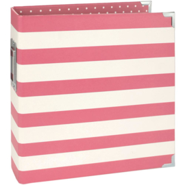 Simple Stories Sn@p! Designer Binder 6"X8" Pink Stripe