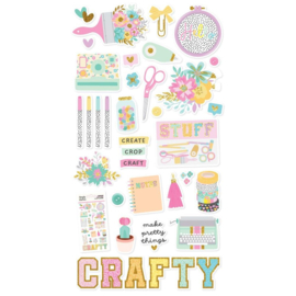 Simple Stories Crafty Things Chipboard Stickers 6"X12" 