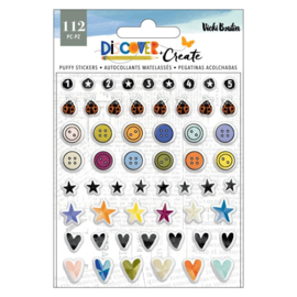 Vicki Boutin Discover + Create Mini Puffy Stickers 112/Pkg  