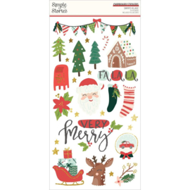 Simple Stories Santa's Village Chipboard Stickers 6"X12"  