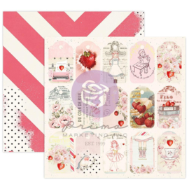 Prima Marketing Strawberry Milkshake Double-Sided Cardstock 12"X12" Sweetness, W/Foil Details 