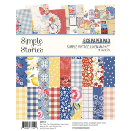 Simple Stories Double-Sided Paper Pad 6"X8" 24/Pkg Simple Vintage Linen Market PREORDER