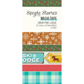 Simple Stories Snow Pine Lodge Washi Tape 5/Pkg  