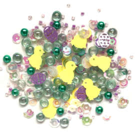 Buttons Galore Sparkletz Embellishment Pack 10g Happy Easter