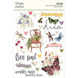 Simple Stories Simple Vintage Meadow Flowers Rub-ons 6"X8" PREORDER