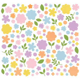 Color Vibe Cardstock Flowers Bits & Pieces 143/Pkg Spring  