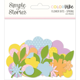 Color Vibe Cardstock Flowers Bits & Pieces 143/Pkg Spring  