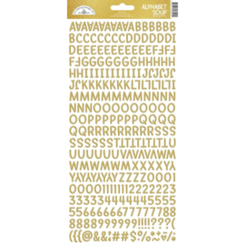 Doodlebug Puffy Stickers 6/Pkg Gold Alphabet Soup, Hello Again  