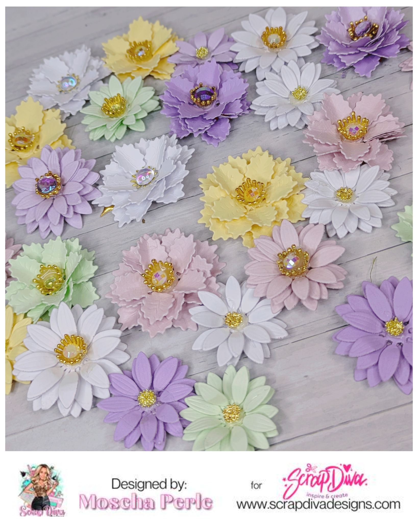 Scrapdiva Fringed Flower #2