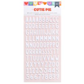 American Crafts Cutie Pie Puffy Stickers 97/Pkg Alphabet - Foil