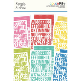 Simple Stories Color Vibe Alpha Sticker Book 12/Sheets Summer, 1758/Pkg