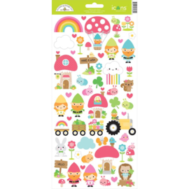Doodlebug Cardstock Stickers 6"X13" Over The Rainbow Icons