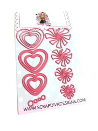 Scrapdiva Peppermint Heart Candy Shaker