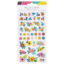 Paige Evans Blooming Wild Mini Puffy Stickers 45/Pkg  