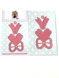 Scrapdiva Scalloped Shaker Bow