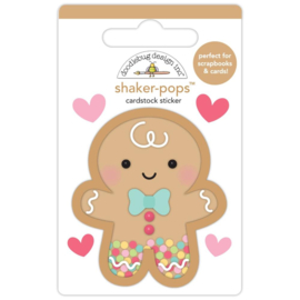 Doodlebug Shaker-Pops 3D Stickers Gingerbread Kisses