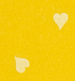 Felt hearts, Maize Yellow/White 30x40cm - 1mm 100% acryl