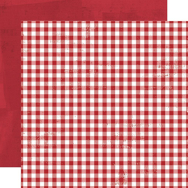 Simple Vintage Dear Santa Double-Sided Cardstock 12"X12" Candy Cane Gingham  