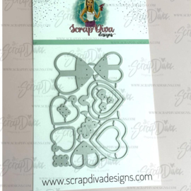 Scrapdiva lady bug heart tag