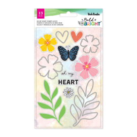 Vicki Boutin Bold And Bright Stamp & Die Set Oh My Heart  