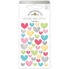 Doodlebug Sprinkles Adhesive Enamel Shapes Heart Attack PREORDER