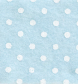 Felt dots, Light Blue/White 30x40cm - 1mm 100% acryl