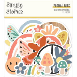 Simple Stories Boho Sunshine Bits & Pieces Die-Cuts 57/Pkg Floral  