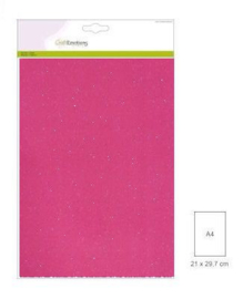CraftEmotions glitterkarton 5 vel Neon Roze +/- 29x21cm 220gr