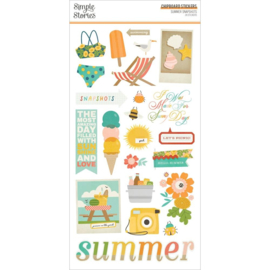 Simple Stories Summer Snapshots Chipboard Stickers 6"X12"  